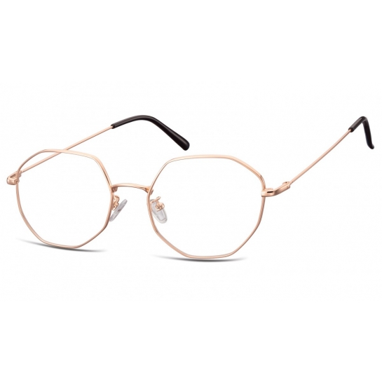 Lenonki Sześciokątne Okulary oprawki optyczne 925G złote